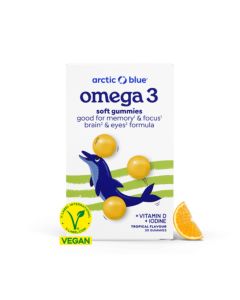 Kids omega-3 gummies algenolie vitamine D3 & jodium (Arctic Blue) 30st